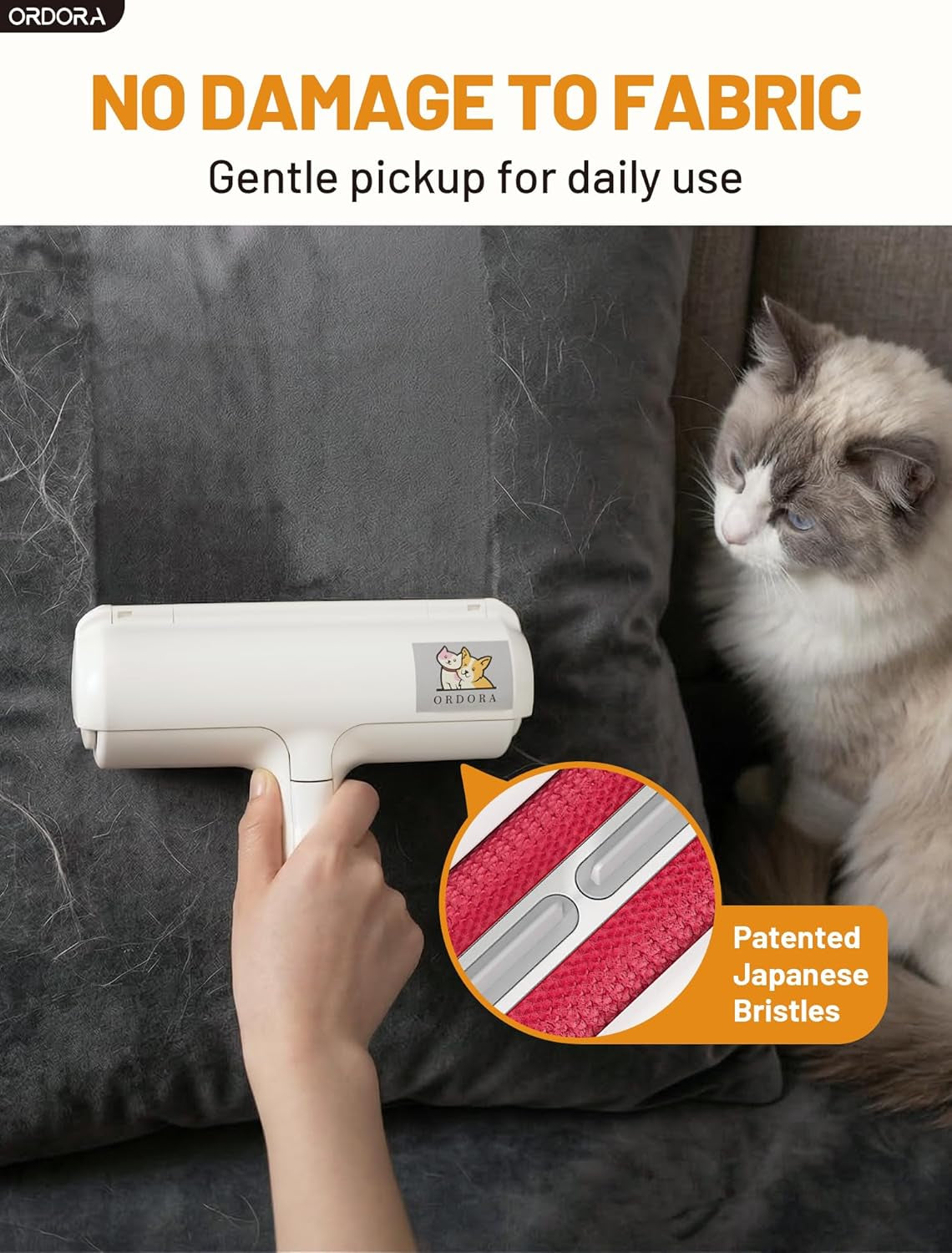 Eco-Friendly Pet Hair Removal Tool: Reusable Lint Roller for Efficient Hair Removal from Furniture, Bedding, and Vehicles - Ideal for Multi-Pet Households