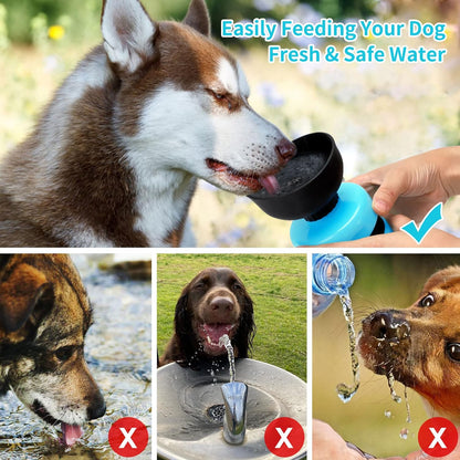 Portable Dog Water Bottle and Bowl Dispenser for Outdoor Travel, Hiking, and Walking - Leak-Proof and BPA-Free Hydration Solution for Pets