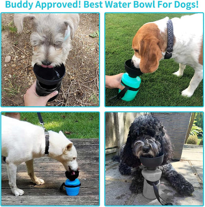 Portable Dog Water Bottle and Bowl Dispenser for Outdoor Travel, Hiking, and Walking - Leak-Proof and BPA-Free Hydration Solution for Pets