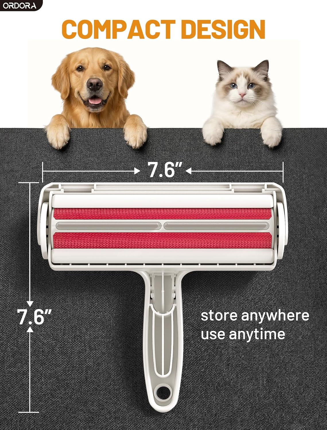 Eco-Friendly Pet Hair Removal Tool: Reusable Lint Roller for Efficient Hair Removal from Furniture, Bedding, and Vehicles - Ideal for Multi-Pet Households