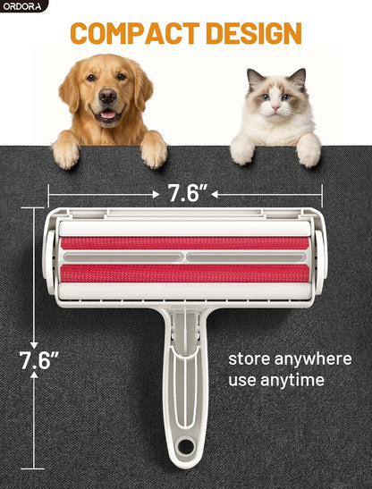 Eco-Friendly Pet Hair Removal Tool: Reusable Lint Roller for Efficient Hair Removal from Furniture, Bedding, and Vehicles - Ideal for Multi-Pet Households