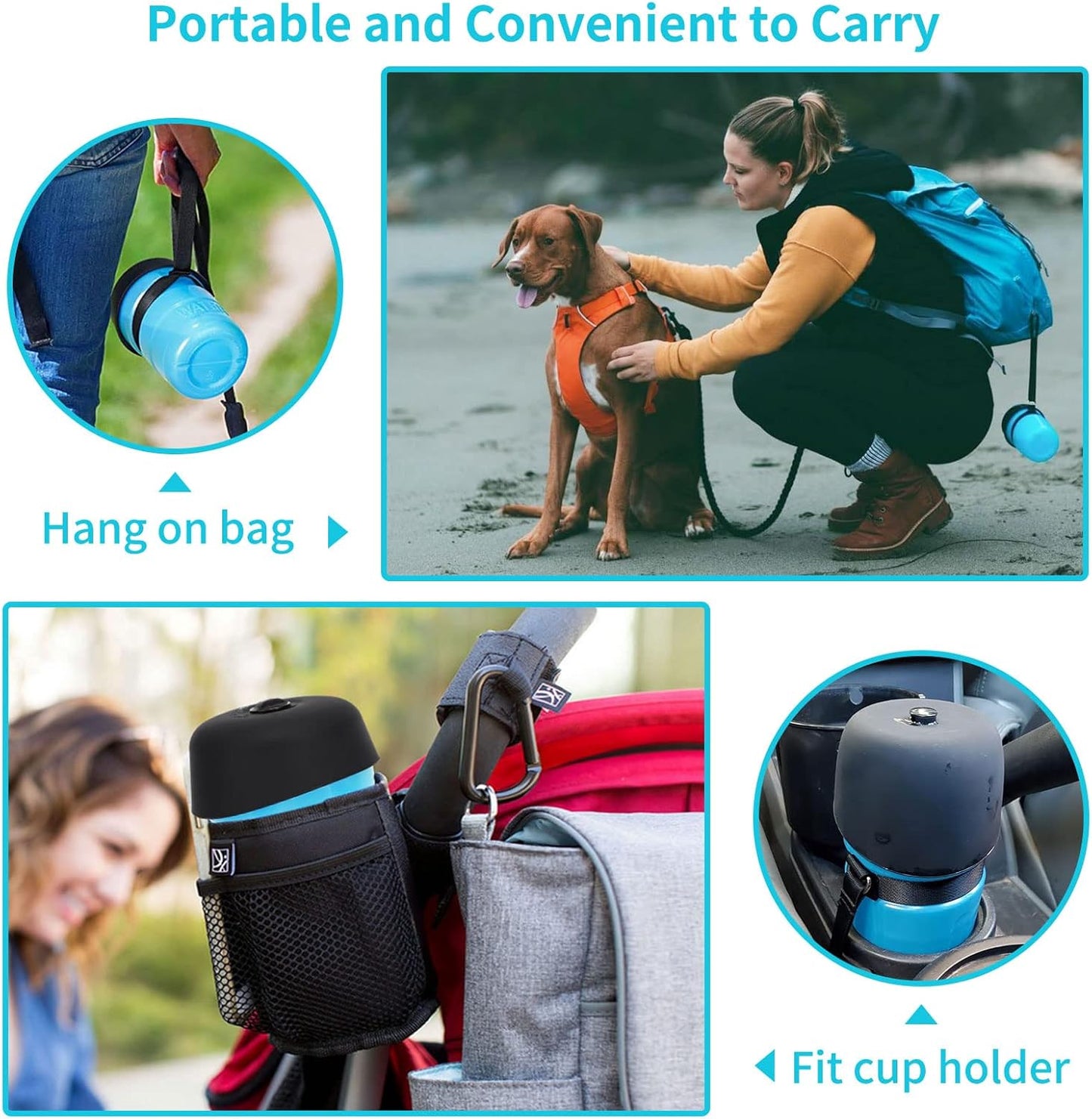 Portable Dog Water Bottle and Bowl Dispenser for Outdoor Travel, Hiking, and Walking - Leak-Proof and BPA-Free Hydration Solution for Pets