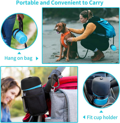 Portable Dog Water Bottle and Bowl Dispenser for Outdoor Travel, Hiking, and Walking - Leak-Proof and BPA-Free Hydration Solution for Pets