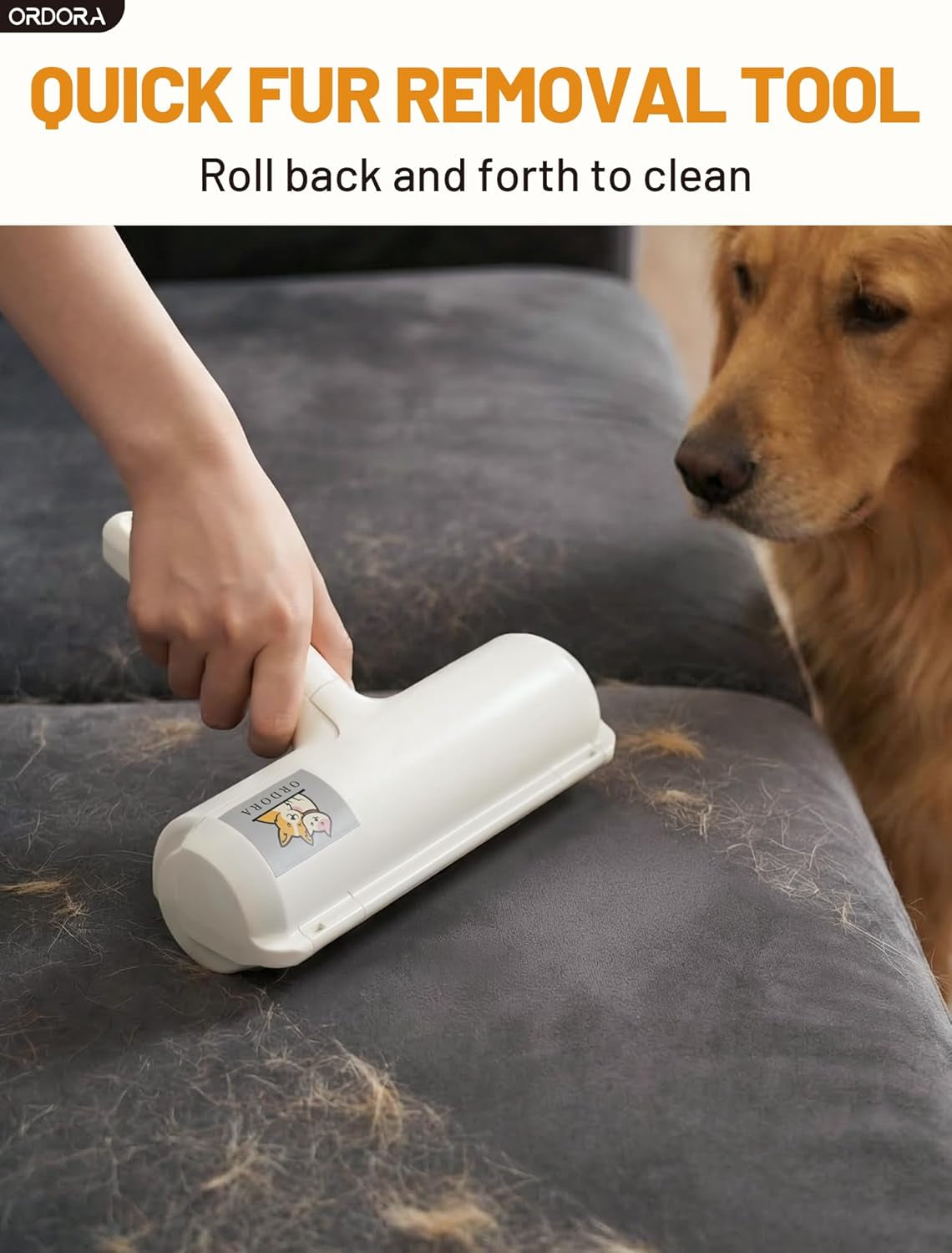 Eco-Friendly Pet Hair Removal Tool: Reusable Lint Roller for Efficient Hair Removal from Furniture, Bedding, and Vehicles - Ideal for Multi-Pet Households